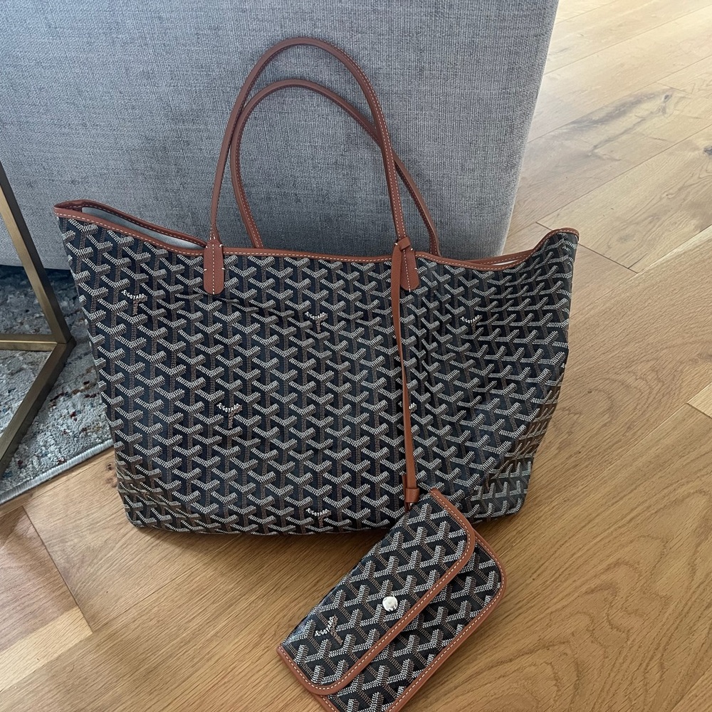 Goyard St Louis GM in Black, brown & white